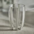 Portofino Stemless Glass w/White Stripes