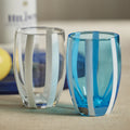 Portofino Stemless Glass w/White Stripes