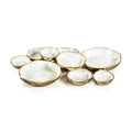 Cluster of Nine Serving Bowls - Gold & White