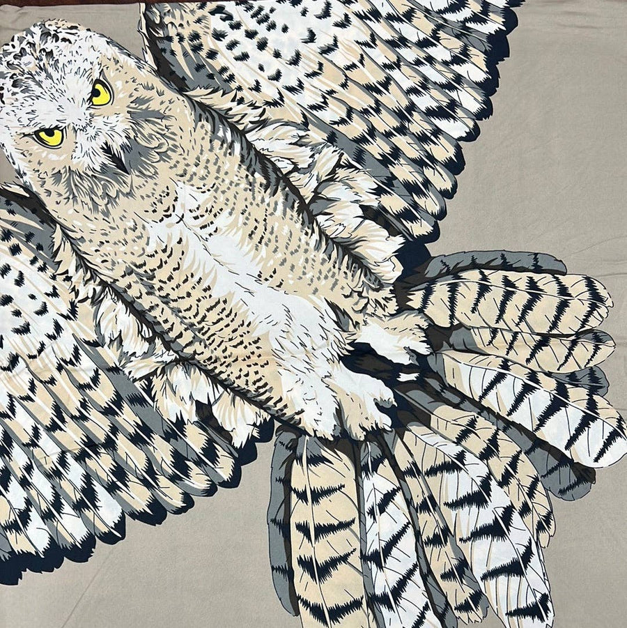 GF08-SQ72 VINTAGE OWL PRINT BIG SIZE SQUARE SCARF