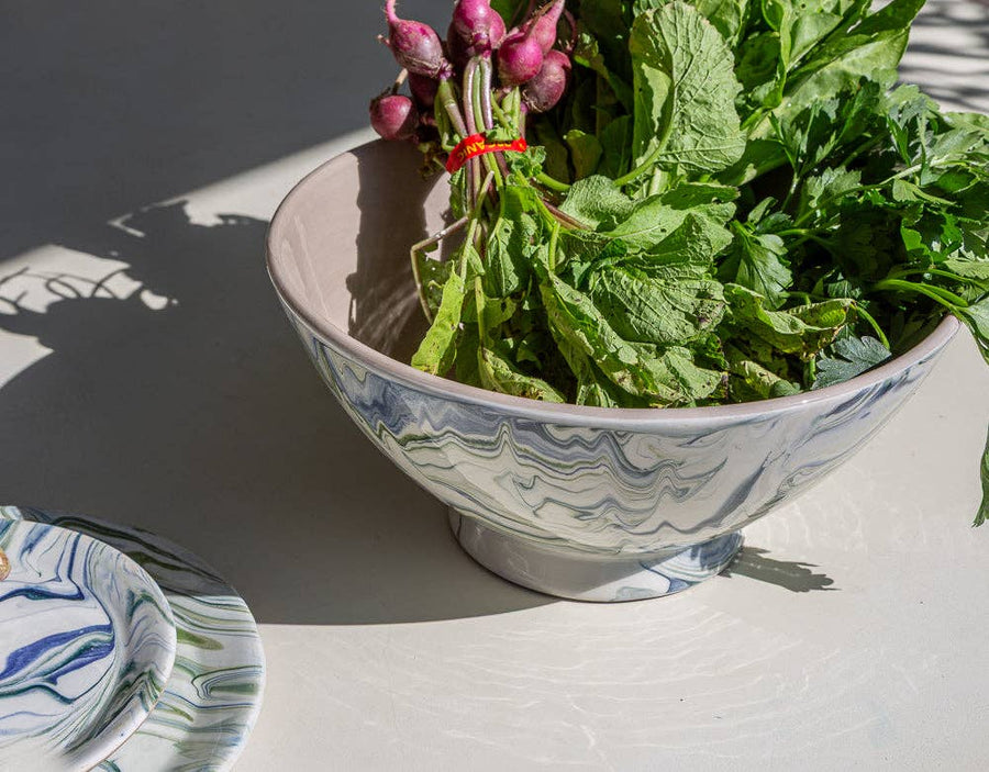 Marbled Ocean Serving Bowl