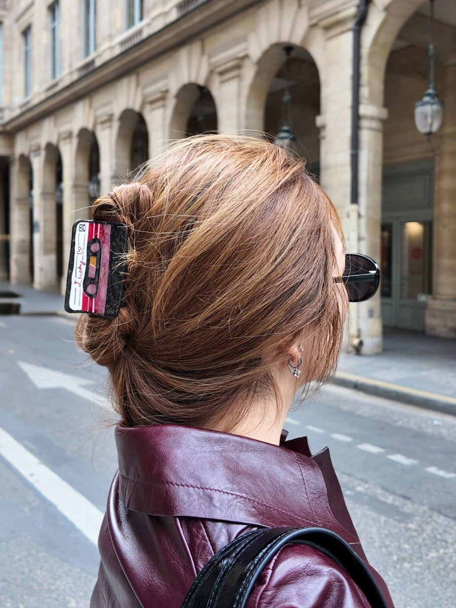 Hand-painted Lucky Cassette Claw Hair Clip | Eco-Friendly