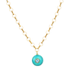 Green Turquoise & Blue Topaz Petite Loop Necklace
