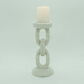 Medium Faux Ivory Bead Candle Holder