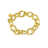 Bangkok Bamboo Link Bracelet, 7.25" - Gold/Green Enamel