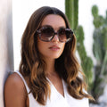 Stella Acetate Womens Octagonal Sunglasses - Brown Tortoise