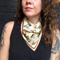 100% Silk Scarf Vintage Mushroom Bandana Tapestry