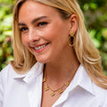 Berry Clover Teardrop Earrings - Gold