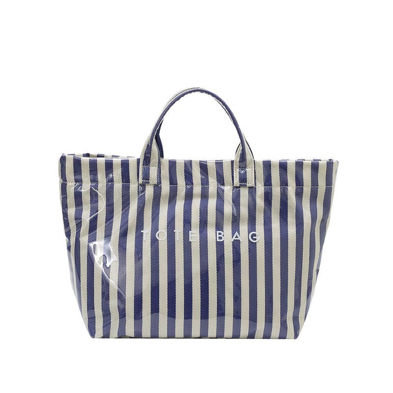 Striped Waterproof Tote