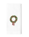 Holly Ribbon Wreath Hand Towel