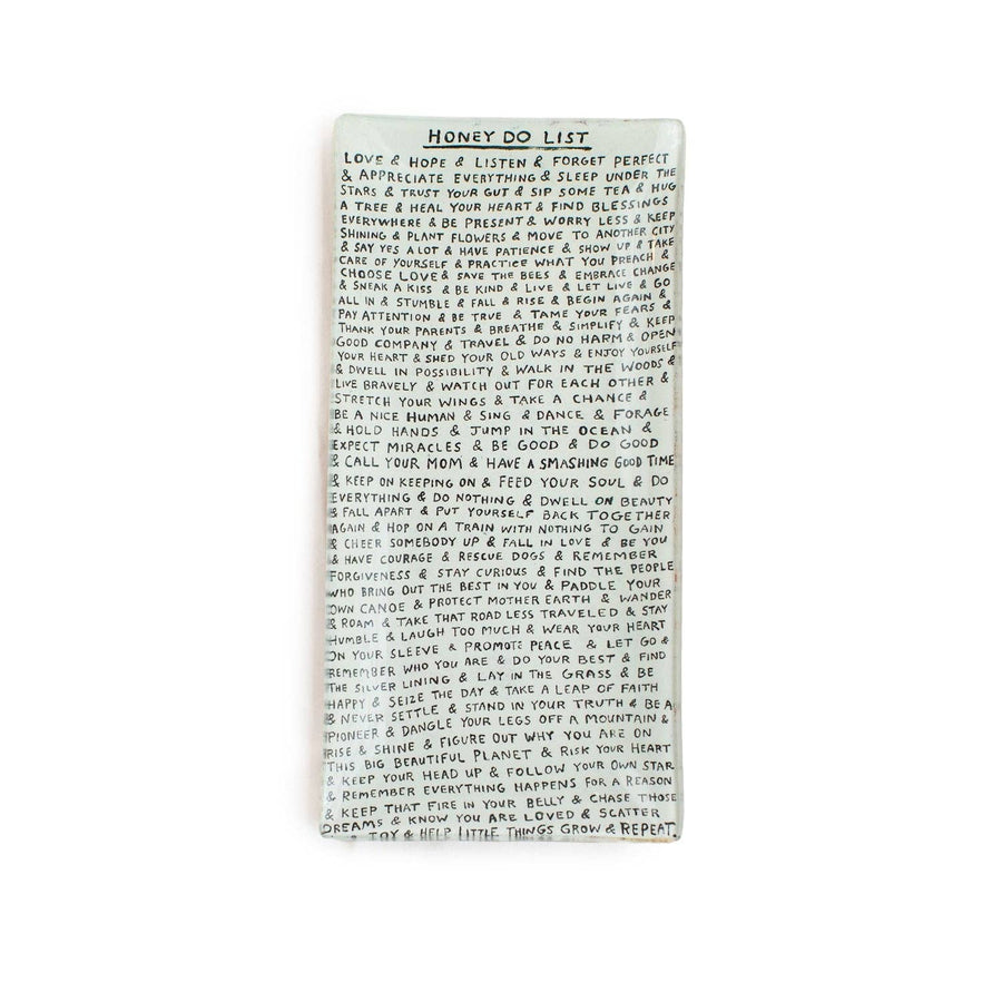 Honey Do List Small Rectangle Decoupage Plate 8.5" x 4" 8.5" x 4"