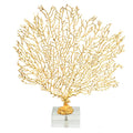 Small Gold Seafan with Clear Glass Base