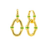 Bangkok Bamboo Link Earrings - Gold/Green Enamel