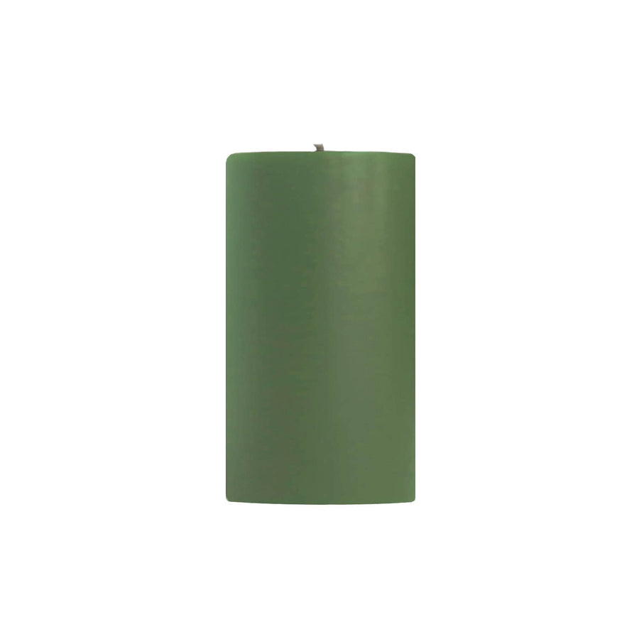 Colonial Green Unscented Pillar Candles - 3x3", 3x6", 3x9"
