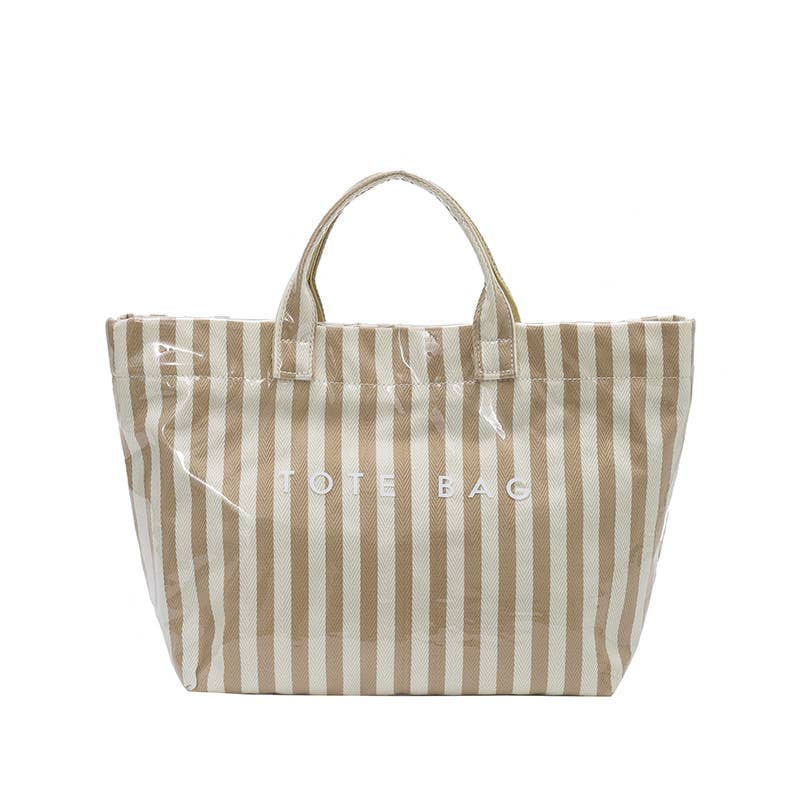 Striped Waterproof Tote