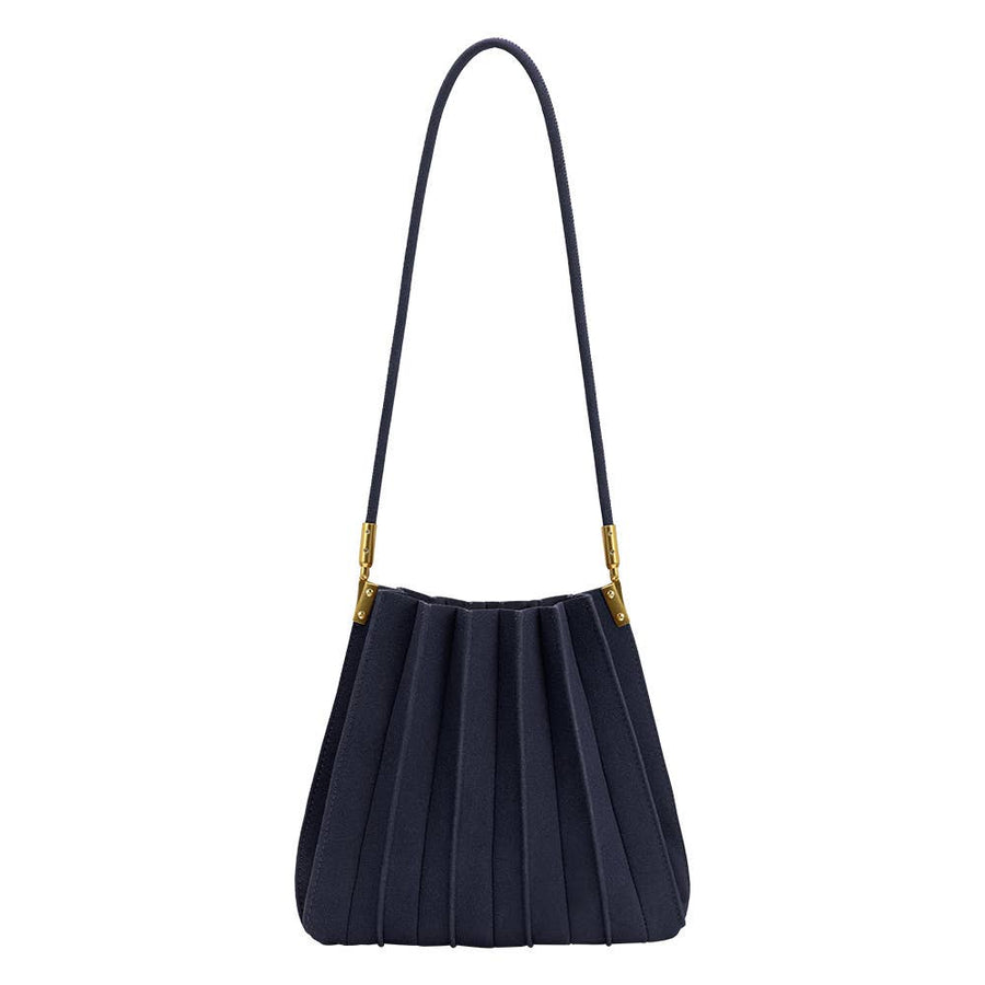 Carrie Navy Vegan Suede Shoulder Bag Pre-Order 7/28