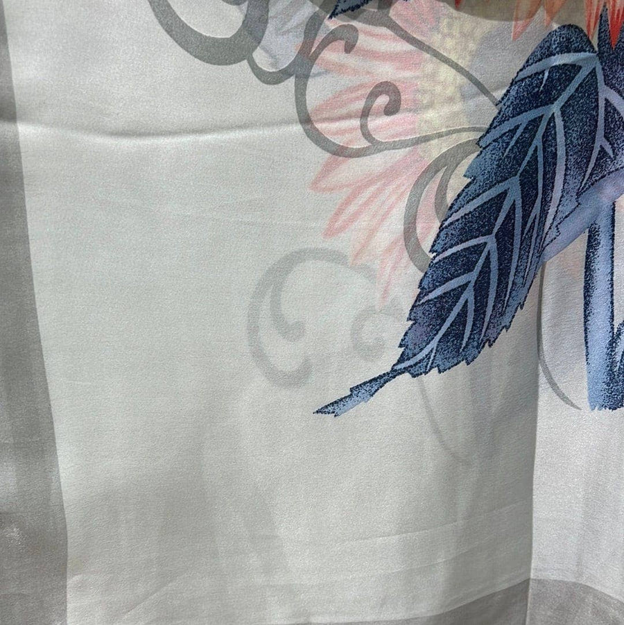 GF08-R16 SUNFLOWER & FLORAL PRINT BIG SIZE RECTANGULAR SCARF