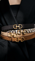 Horsebit Buckle Equestrian Stitched Suede/Napa Leather Belt