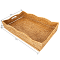 Rattan Tray – Rectangular Scallop Design