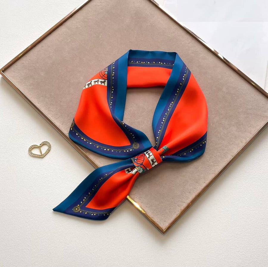 Orange / Blue Horse Parade Loop Scarf