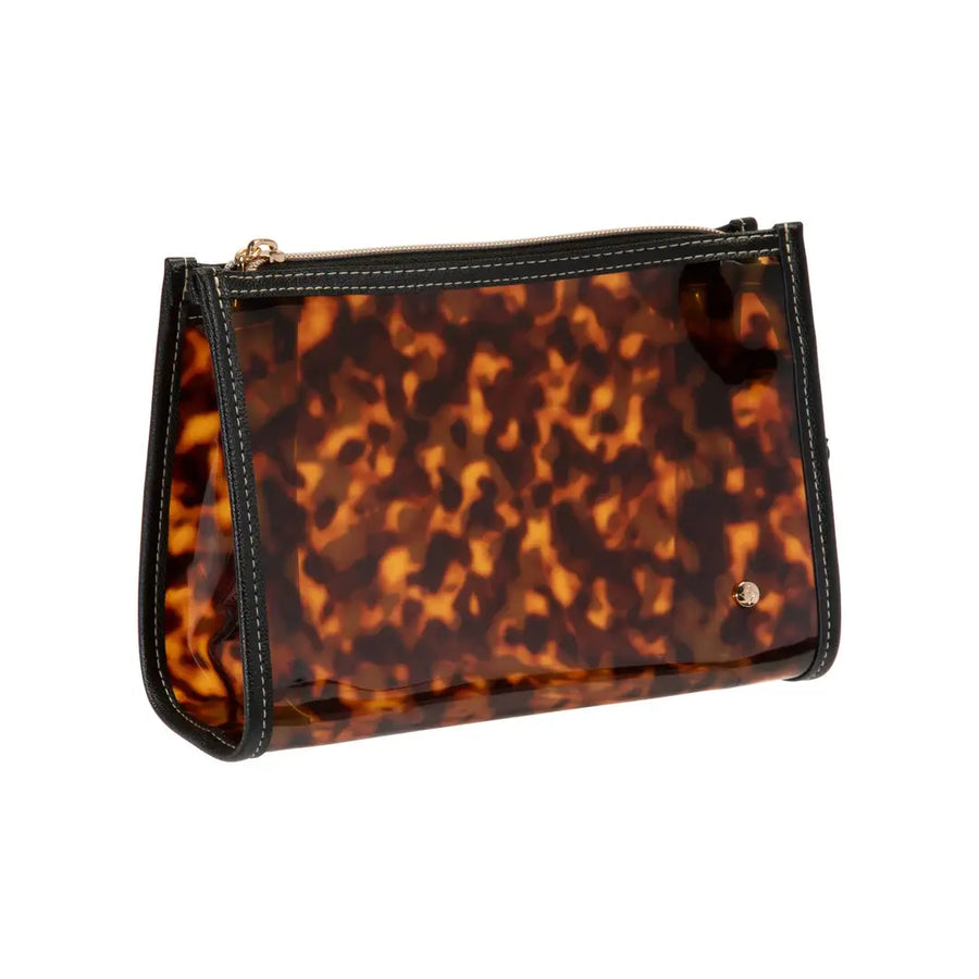 Miami Clearly Tortoise Medium Zip Cosmetic