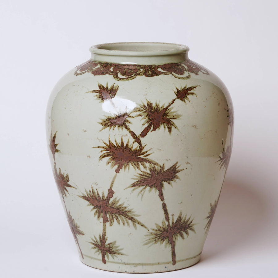 Rustic Copper Glazed Porcelain Bamboo Jar
