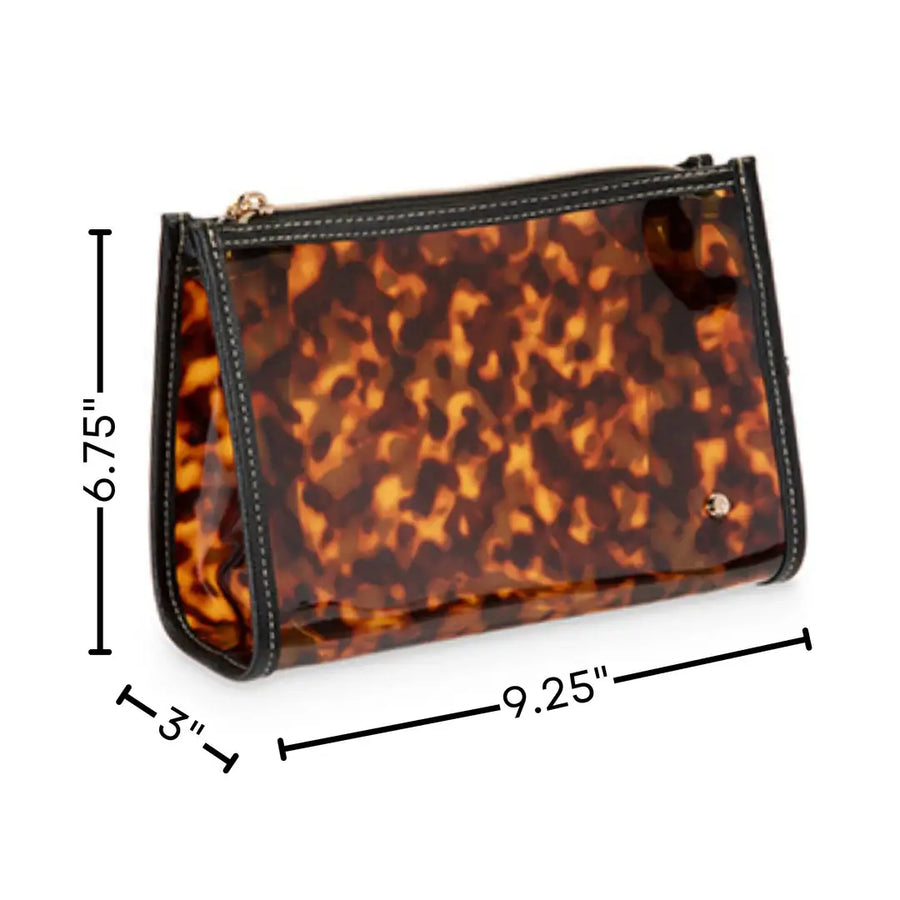 Miami Clearly Tortoise Medium Zip Cosmetic