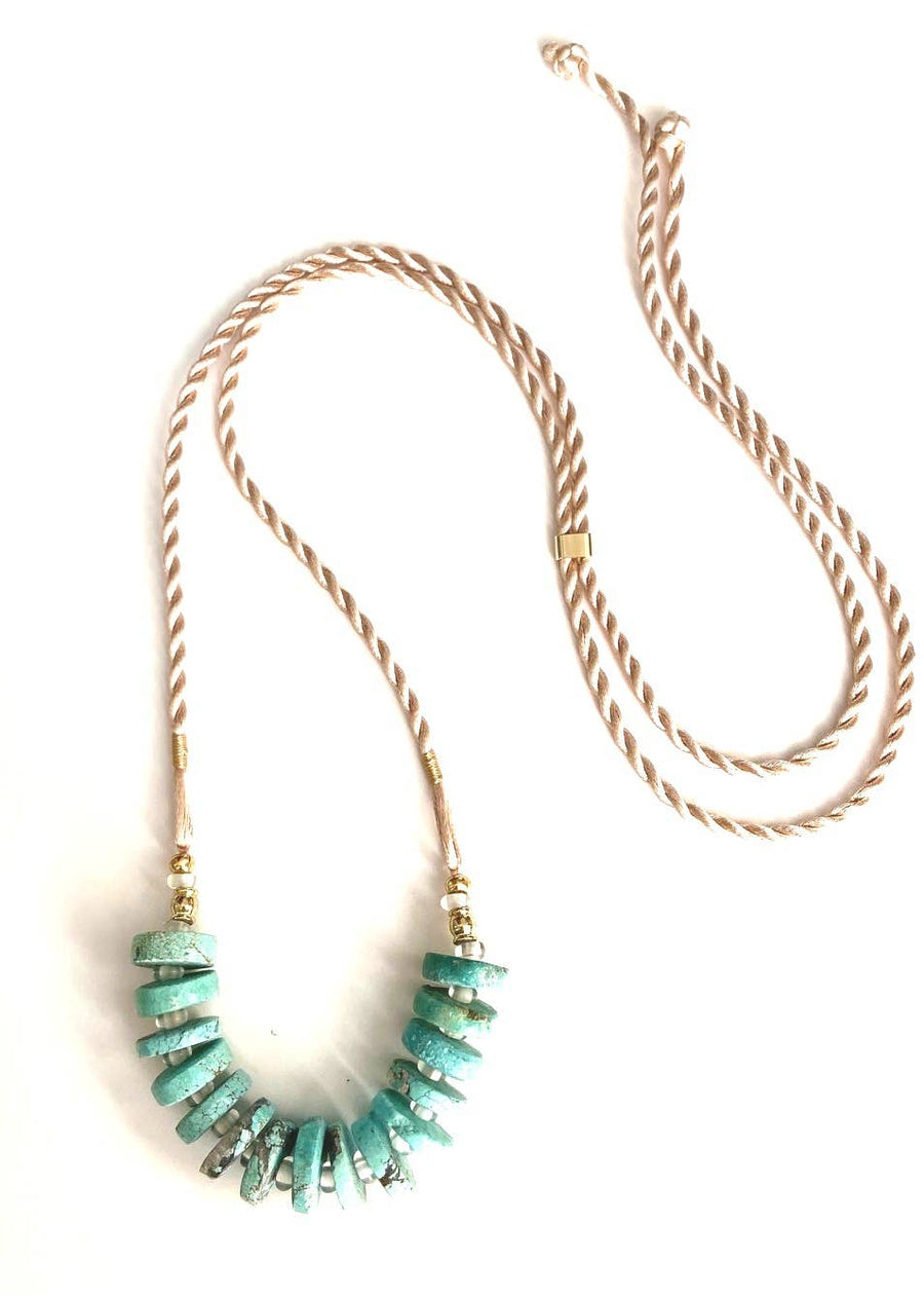 Turquoise Heishi Rope Necklace