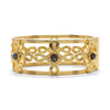 Monique Compass Hinged Bangle - Gold/Blue Labradorite