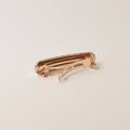 Pave Stone Oval Barrette Hair Clip | Gold