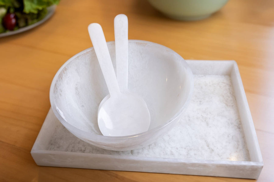 White Resin Salad Bowl
