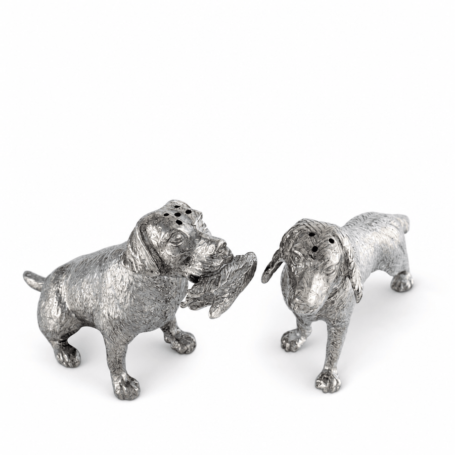 Pewter Hunting Dogs Salt & Pepper Set
