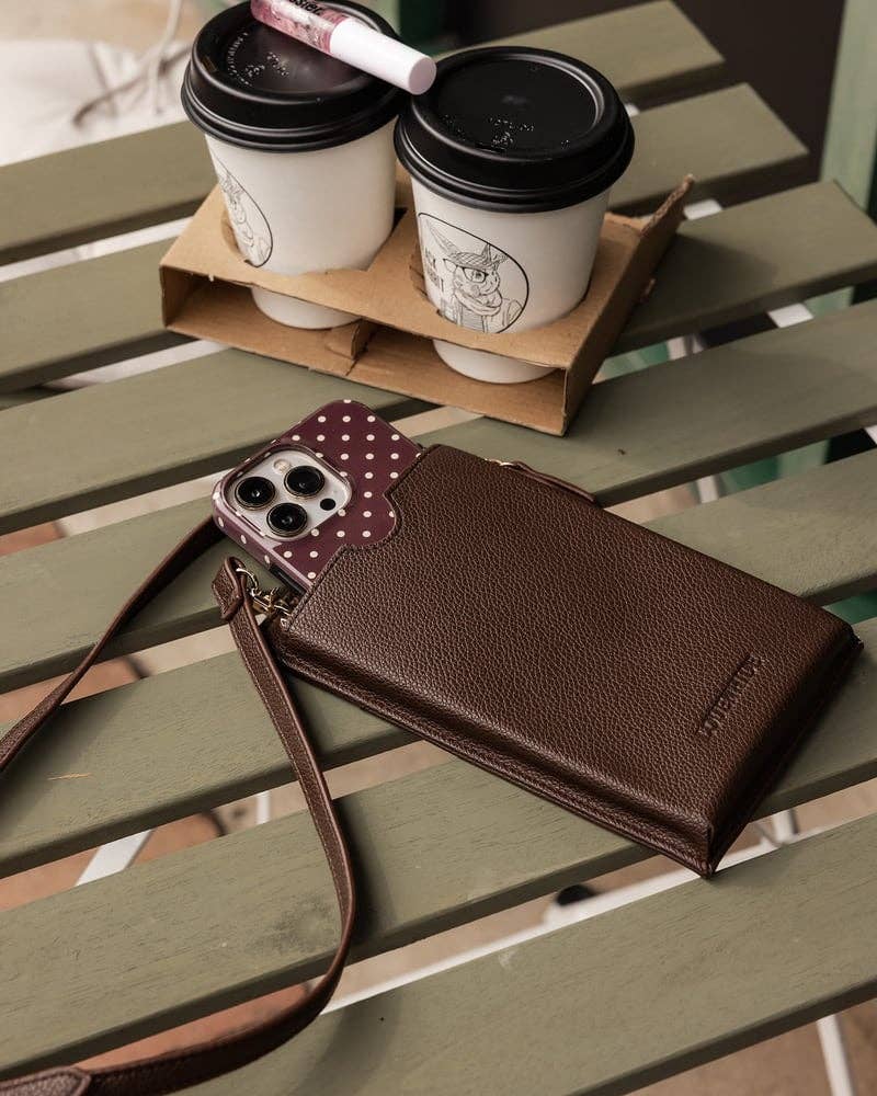 RFID Phone Bag - Chocolate | Suki