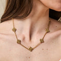 Berry Clover Double Sided Necklace 16-18" - Gold
