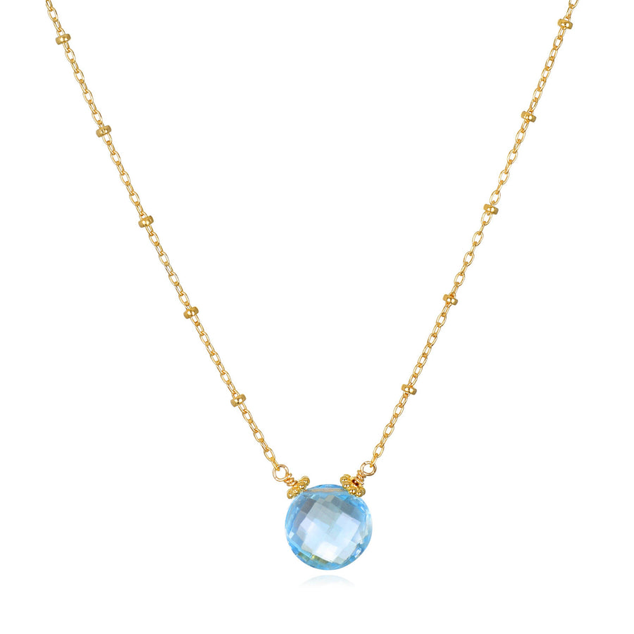 Topaz Coin Beaded Necklace Gold