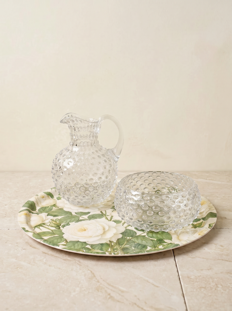 Hobnail Creamer | Clear Quartz | 1L | Bohemian Crystal