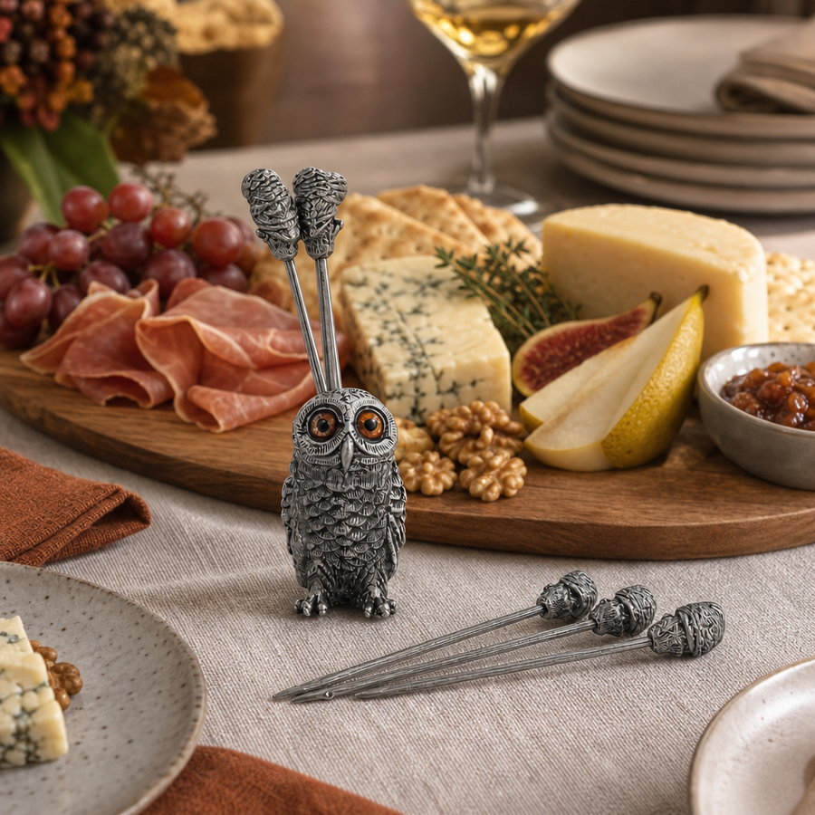 Owl Cheese Pick Set
