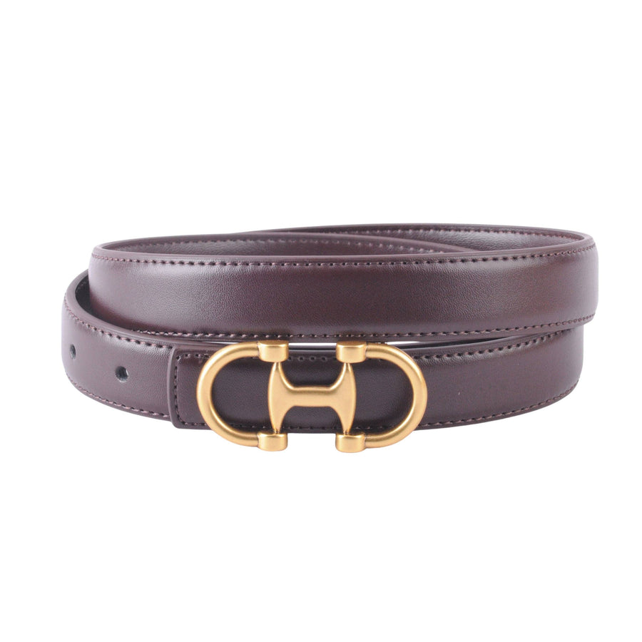 Horsebit Buckle Equestrian Stitched Suede/Napa Leather Belt