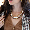 Earth Goddess Necklace - Teak/Pearl