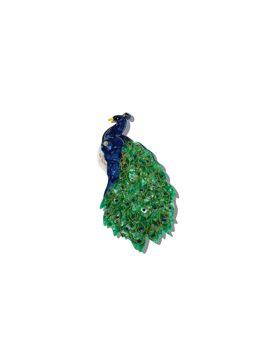 Hand-painted Mini Peacock Claw Hair Clip | Eco-Friendly