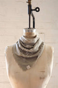 Sage Grey Botanical Print Naturally Dyed Bandana