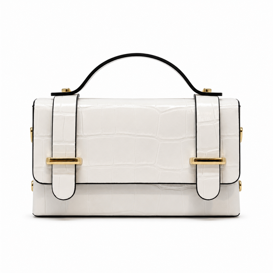 GF0658 - LEATHER HANDBAG WITH CROCCO