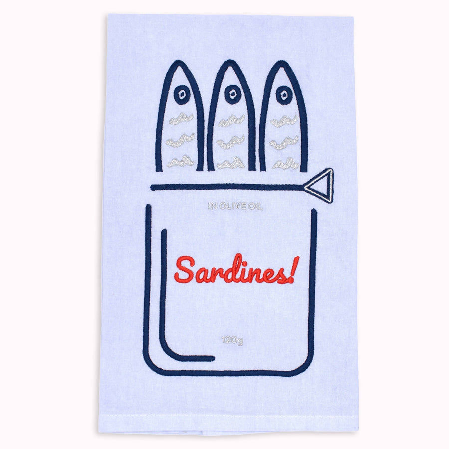 Can 'O Sardines Tea Towel
