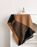 Brown / Black Angled Leopard Reversible Wrap