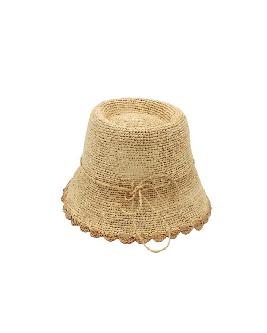 Kate 3" Brim Crochet Bucket Straw Hat