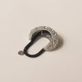 Pave Stone Crescent Metal Cuff Ponytail Hair Tie | Silver