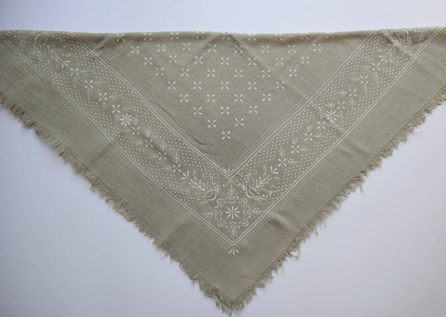Sage Grey Classic Print Naturally Dyed Bandana