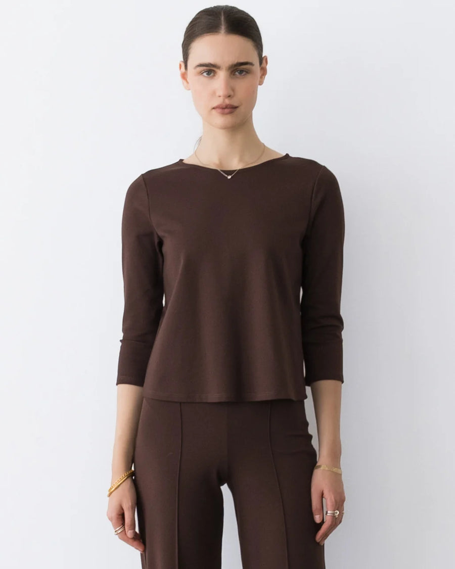 Ponte Knit 3/4 Sleeve Top