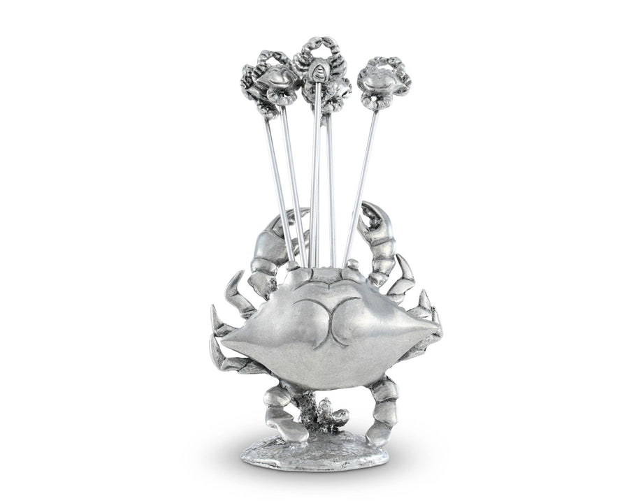 Pewter Blue Crab Cheese Pick Set
