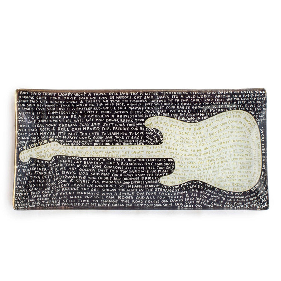 Legends Small Rectangle Decoupage Plate 8.5" x 4"